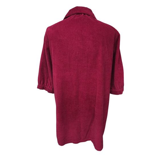 VTG 1990s–2000s April Cornell Corduroy Mini Dress Embroidered Pockets M/L - Picture 8 of 9